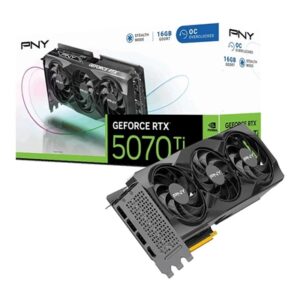 PNY NVIDIA GEFORCE RTX 5070 Ti OC16GB, GDDR7 Graphics Card, 8960 Cuda Cores, 2295 MHz Core Clock, Triple Fan, 3 x Display Ports/ 1 x HDMI Port - Image 2