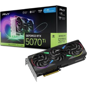 PNY NVIDIA GEFORCE RTX 5070 Ti  ARGB Epic-X RGB OC16GB, GDDR7 Graphics Card, 8960 Cuda Cores, 2295 MHz Core Clock, Triple Fan, 3 x Display Ports/ 1 x HDMI Port - Image 3