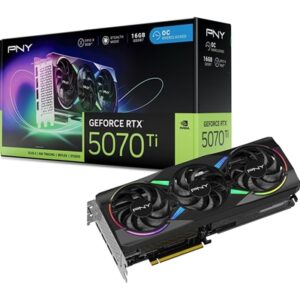 PNY NVIDIA GEFORCE RTX 5070 Ti  ARGB Epic-X RGB OC16GB, GDDR7 Graphics Card, 8960 Cuda Cores, 2295 MHz Core Clock, Triple Fan, 3 x Display Ports/ 1 x HDMI Port - Image 2