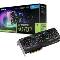 PNY NVIDIA GEFORCE RTX 5070 Ti  ARGB Epic-X RGB OC16GB, GDDR7 Graphics Card, 8960 Cuda Cores, 2295 MHz Core Clock, Triple Fan, 3 x Display Ports/ 1 x HDMI Port