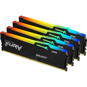 Kingston Fury Beast KF556C40BBAK4-128 128GB (32GB x4) DDR5, 5600MHz, CL40, DIMM, RGB, System Memory - Image 3