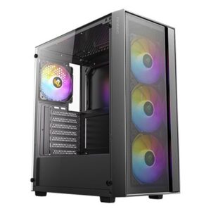 Antec AX65 ARGB Mid-Tower Gaming PC Case - High-Airflow Mesh Front, 4 x 120mm ARGB Fans Included, Tempered Glass Side Panel, ATX/Micro-ATX/ITX - Image 2