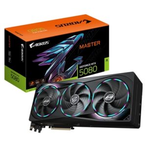 Gigabyte NVIDIA GeForce RTX 5080 AORUS MASTER 16GB GDDR7 Graphics Card, 10752 CUDA Cores, 2805 MHz Core Clock, Triple Fan, RGB, 3x DisplayPorts / 1x HDMI Port - Image 2