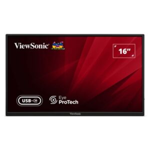 Viewsonic VA1650 16 inch USB-C Lightweight Portable IPS Monitor, Full HD, 60Hz, HDMI (v1.4), VESA, Built in Foldable Stand - Image 2