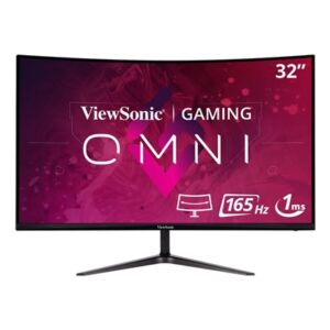Viewsonic Omni VX3218-PC-MHD 32 Inch Curved Gaming Monitor, Full HD, 165Hz, Freesync, 2xHDMI, DisplayPort, 1ms VESA, Speakers - Image 2