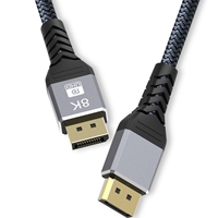 Prevo DP14-2M DisplayPort Cable, DisplayPort 1.4 (M) to DisplayPort 1.4 (M), 2m, Black & Grey, Supports Displays up to 8K@60Hz, Robust Braided Cable, Gold-Plated Connectors, Superior Design & Performance, Retail Box Packaging - Image 6