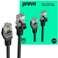 Prevo CAT6-BLK-20M Network Cable, RJ45 (M) to RJ45 (M), CAT6, 20m, Black, Oxygen Free Copper Core, Sturdy PVC Outer Sleeve & Clip Protector, Retail Box Packaging - Image 4