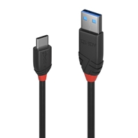 Lindy 36915 0.5m USB-A (M) 3.2 To USB-C (M) 3.2 Black Line 10Gbps Cable - Black - Image 5