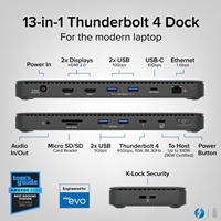 Plugable TBT4-UD5 ThunderBolt 4 Dual Monitor (2x 4K or 1x 8K) 96W USB-C PD Docking Station - Image 4