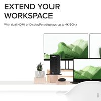 Plugable UD-6950Z Universal Dual Monitor 4K USB-A/USB-C DisplayLink Certified Docking Station - Image 5