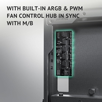 Antec Flux PRO Full Tower PC Case with Tempered Glass, Black/Wood, 6 Pre-Installed Fans, USB Type-C, E-ATX/ATX/mATX/mITX Compatibility - Image 4