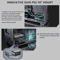 Antec Flux PRO Full Tower PC Case with Tempered Glass, Black/Wood, 6 Pre-Installed Fans, USB Type-C, E-ATX/ATX/mATX/mITX Compatibility - Image 6