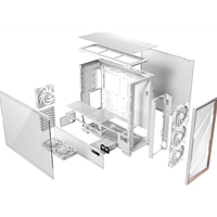 Antec Flux PRO Full Tower PC Case with Tempered Glass, White/Wood, 6 Pre-Installed Fans, USB Type-C, E-ATX/ATX/mATX/mITX Compatibility - Image 5