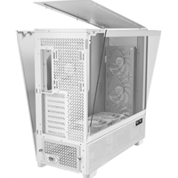 Antec Flux PRO Full Tower PC Case with Tempered Glass, White/Wood, 6 Pre-Installed Fans, USB Type-C, E-ATX/ATX/mATX/mITX Compatibility - Image 6