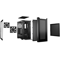 be quiet! Pure Base 501 Airflow Window Black ATX Mid Tower Case with USB-A, USB-C, 2 x Pure Wings 2 140mm Black PWM Fans, Sleek Front Panel and Airflow Cover - Image 6