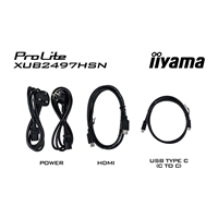 iiyama Prolite XUB2497HSN-B2 24 inch IPS Monitor, USB-C Dock, RJ45(LAN), Full HD, 1ms, HDMI, DisplayPort, USB-Hub, USB-C, 100Hz, Speakers, Black, Internal PSU, VESA, Height Adjust, Pivot - Image 4