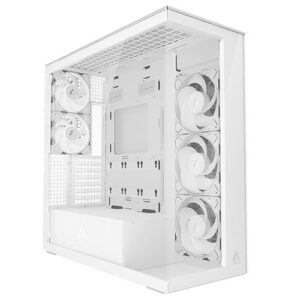 ARCTIC Xtender (White) Case w/ Clear Glass Side and Front, E-ATX, 5x ARGB Fans, ARGB PSU Shroud, Mesh Airflow, USB-C 10Gbps - Image 2