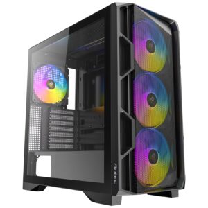 Antec AX1000 ARGB Mid-Tower Gaming PC Case, Full Mesh Front, Tempered Glass, Steel/Plastic,  4 x 120mm ARGB Fans, E-ATX, ATX/Micro-ATX/ITX Compatible - Image 3