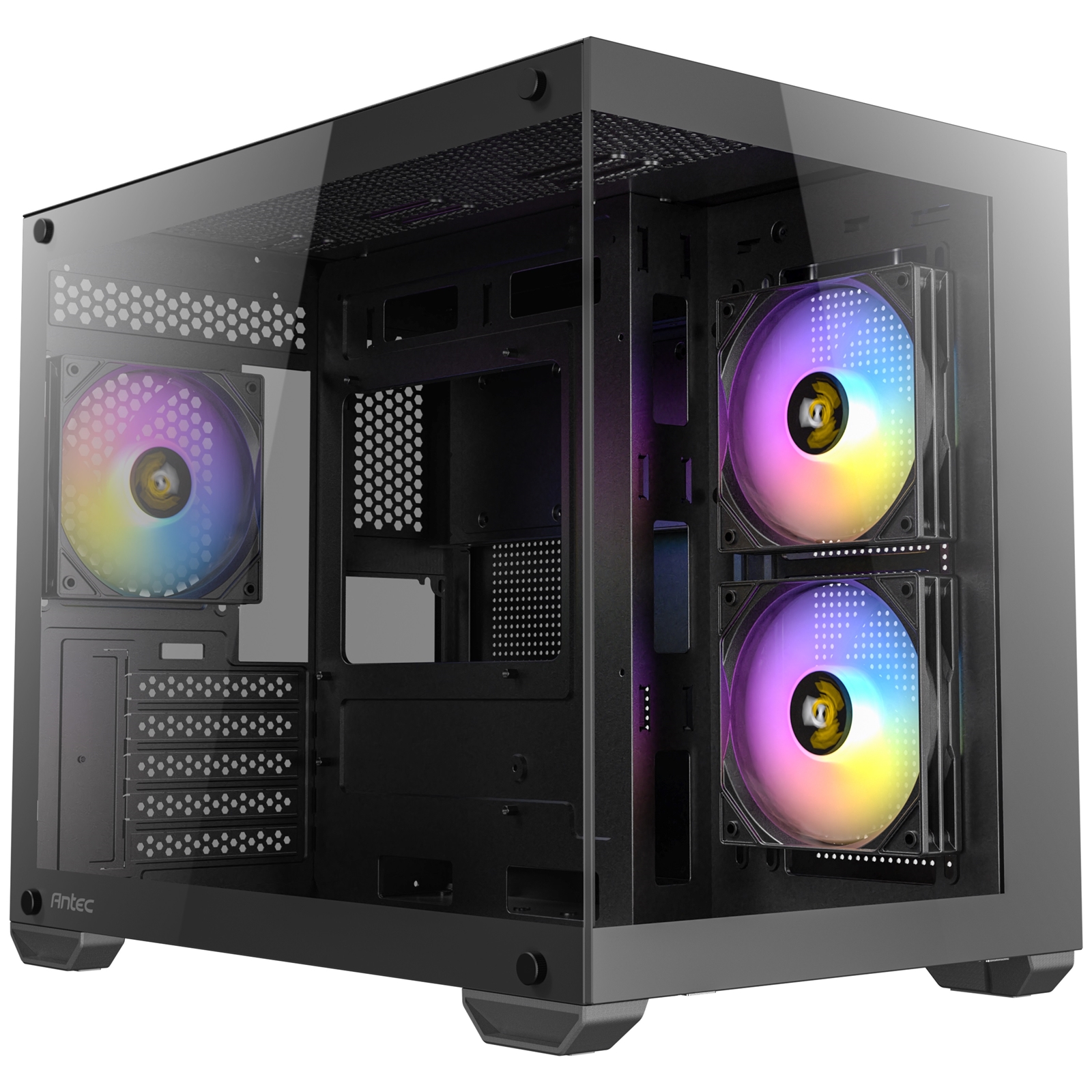 Antec CX600M ARGB Mini-Tower PC Gaming Case, 270 Full-View Tempered Glass, 3x 120mm ARGB LED Fans, USB 3.0, Dust Filters, Tool-Free Installation, Black - Image 3