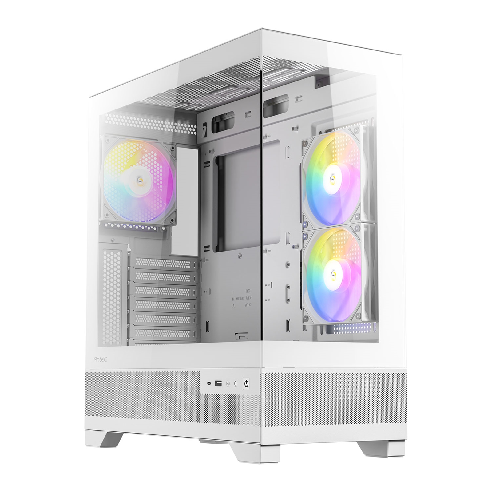 ANTEC CX700 Mid Tower Gaming Case, White, 270 Full-View Tempered Glass, 3 x 120 mm ARGB PWM Fans, 1 x USB 3.0 / 1 x USB Type-C, ATX, Micro ATX, ITX - Image 3
