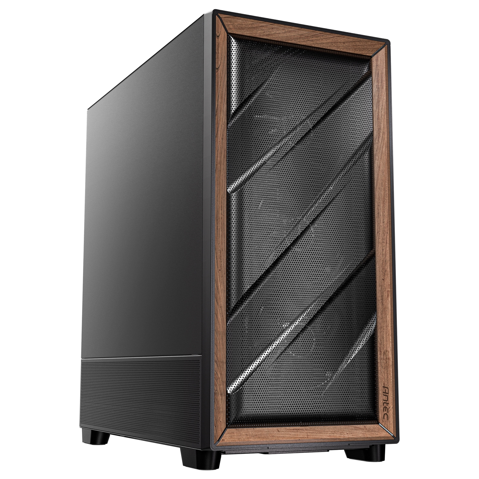 Antec Flux SE Full Tower PC Case with Solid Side Panel, Black/Wood, 5x Pre-Installed Fans, USB Type-C, E-ATX/ATX/mATX/mITX Compatibility - Image 3