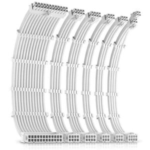 Antec White PSU Extension Cable Kit - 6 Pack (1x 24 Pin, 1x 4+4 Pin, 2x 8 Pin, 2x 6 Pin) - Image 2