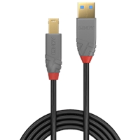 Lindy 36744 5m USB-A (M) 3.2 To USB-B (M) 3.2 Anthra Line 5Gbps Cable - Black - Image 3