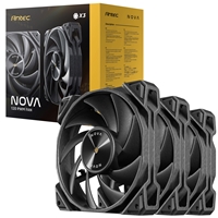Antec NOVA 120 PWM Fan, 3 Pack, High-Performance Cooling with Fluid Dynamic Bearing, Precise Three-Phase Speed Control, Industrial-Grade Metal Construction, and Dustproof Design