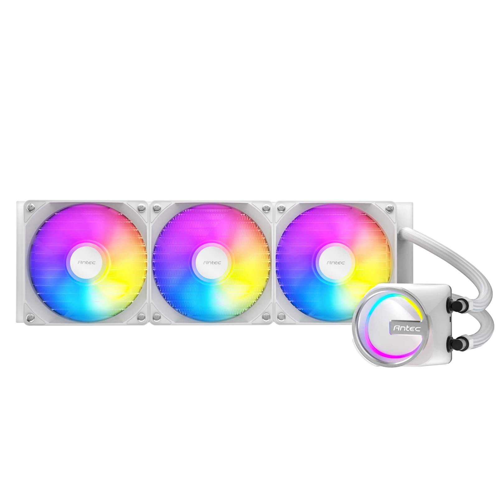 Antec Skeleton 360ARGB Liquid CPU Cooler, Universal Socket, White, 360mm Radiator, PWM up tp 2000 RPMCooling Fans, Addressable RGB LED Lighting - Image 3