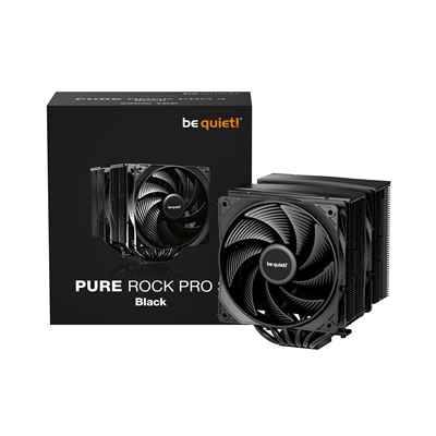 be quiet! Pure Rock Pro 3 CPU Cooler, Black, Universal Socket, 2 x Pure Wings Fans, 2000RPM, only 34.8dB(A) at maximum fan speed, 250W TDP, 3-year manufacturer's warranty - Image 2