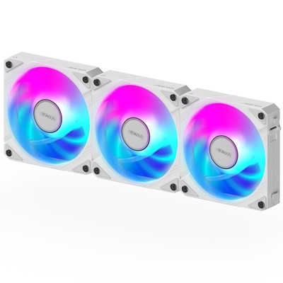 Gigabyte AORUS EZ Chain Fan 120 Ice 120mm ARGB Fans with Easy Daisy-Chain Setup 3-Pack White - Image 2
