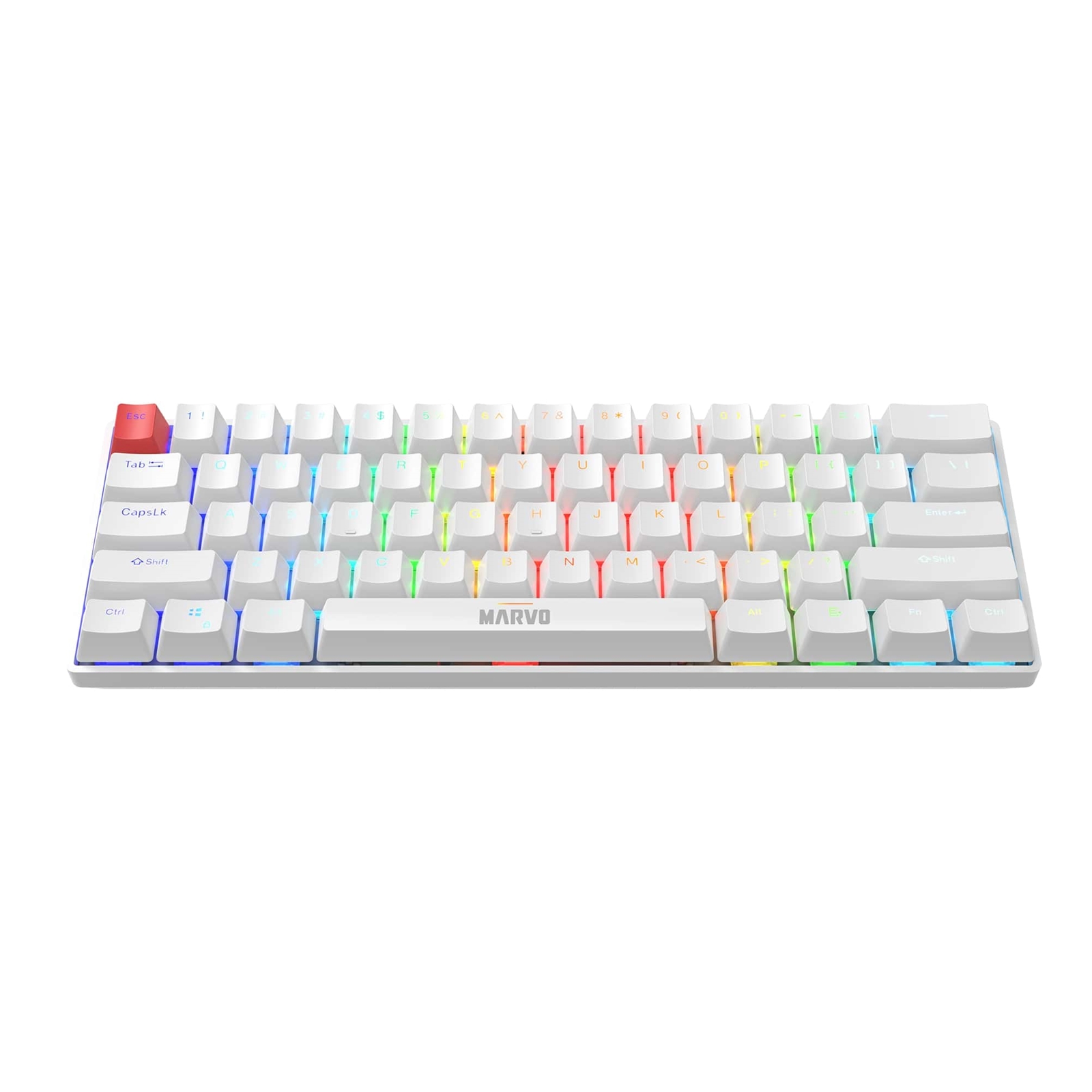 Marvo Scorpion KG933G Saber 61 Wired Mechanical RGB 60% UK Layout Gaming Keyboard (White) - Image 3