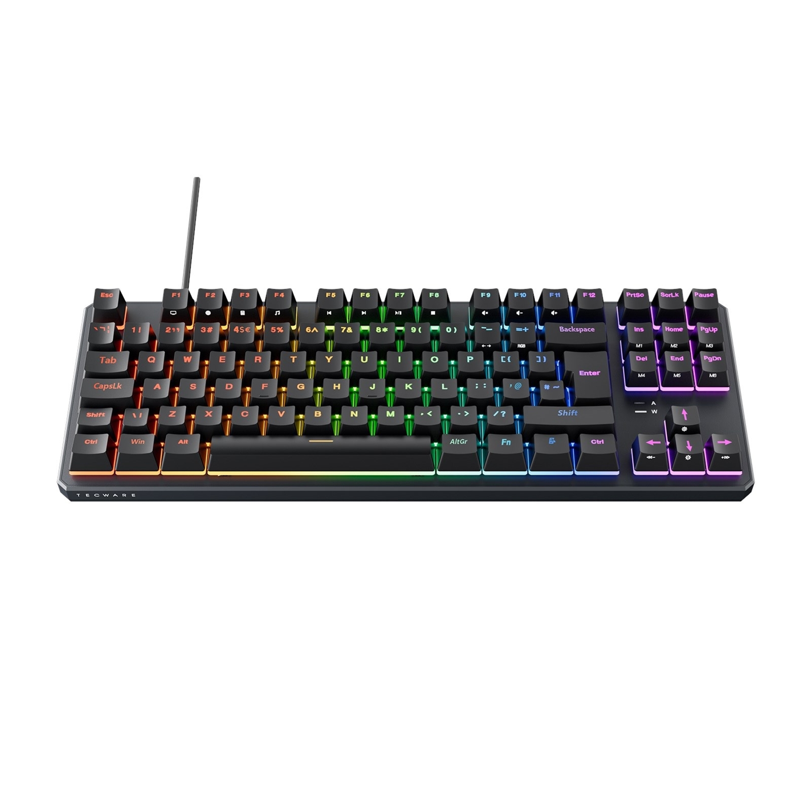 Tecware Phantom+ 80% TKL RGB Mechanical Gaming Keyboard with Wraith Red Switches Black - Image 3