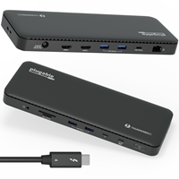 Plugable TBT4-UD5 ThunderBolt 4 Dual Monitor (2x 4K or 1x 8K) 96W USB-C PD Docking Station