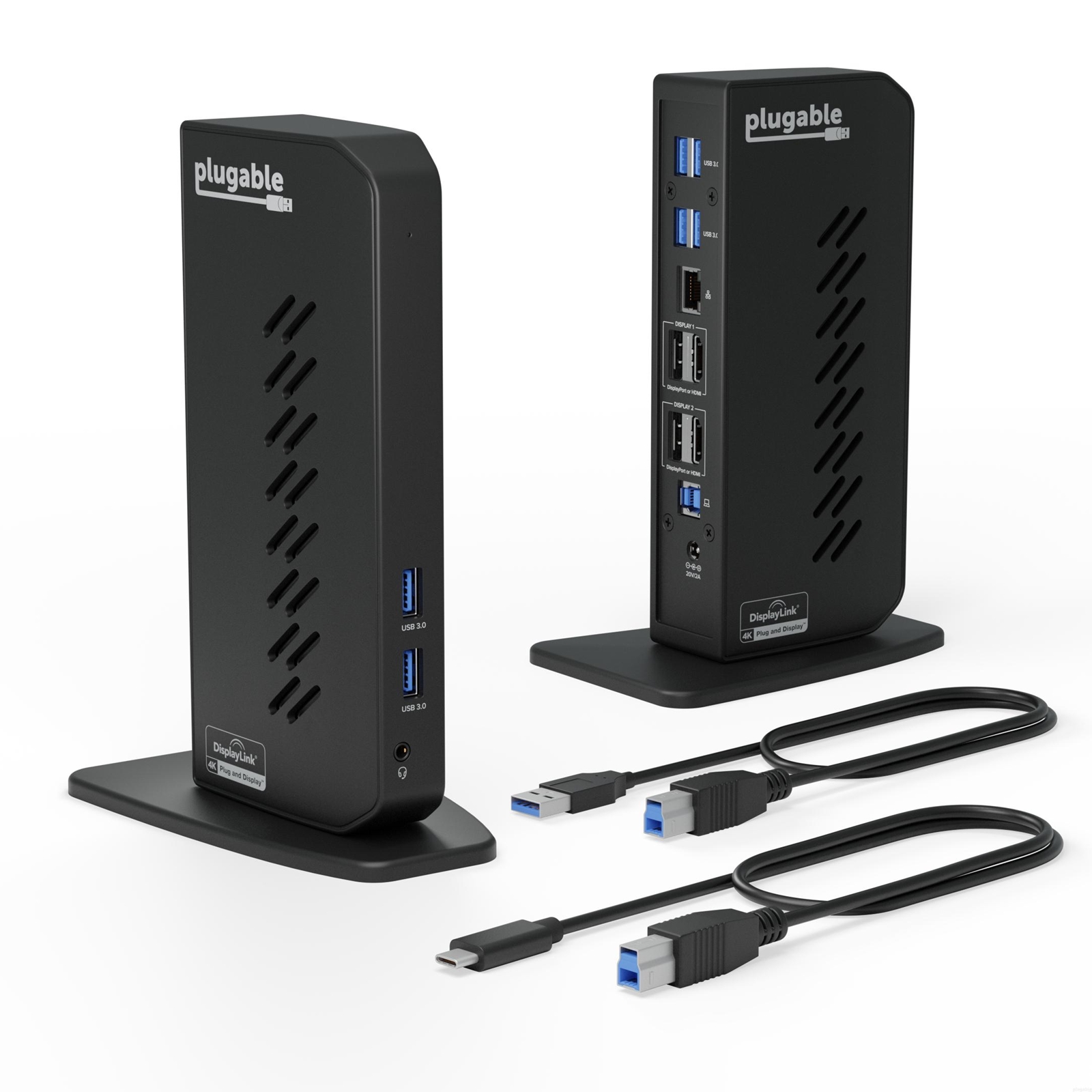 Plugable UD-6950Z Universal Dual Monitor 4K USB-A/USB-C DisplayLink Certified Docking Station - Image 3