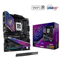 Asrock PHANTOM GAMING X870 Nova WiFi AMD Socket AM5 Motherboard, 4 x DDR5 DIMM Slots, 1 x Vertical M.2 Socket, 2 x USB4 Type-C, 5G LAN, 802.11be Wi-Fi 7 Module, 1 x HDMI Port