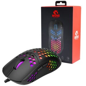 Marvo Scorpion G961 RGB Gaming Mouse, USB, Unique Honeycomb Design Weighing in at Just 75g, Adjustable up to 12000 DPI, Pixart 3327 Gaming Grade Optical Sensor with 6 Programmable Buttons - Image 2