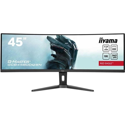 iiyama G-Master Red Eagle 44.5 Inch DQHD UltraWide Curved Gaming Monitor, VA, 165Hz, 0.8ms, Freesync, HDMI, Displayport, USB-C Hub, KVM Switch, Dock, Speakers, Height Adjust, VESA - Image 2