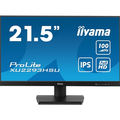iiyama PROLITE XU2293HSU-B7 22 inch IPS Monitor, Full HD, 1ms, USB Hubx2, HDMI, DisplayPort, Freesync, 100Hz, Speakers, Black, ACR, Internal PSU, VESA - Image 2