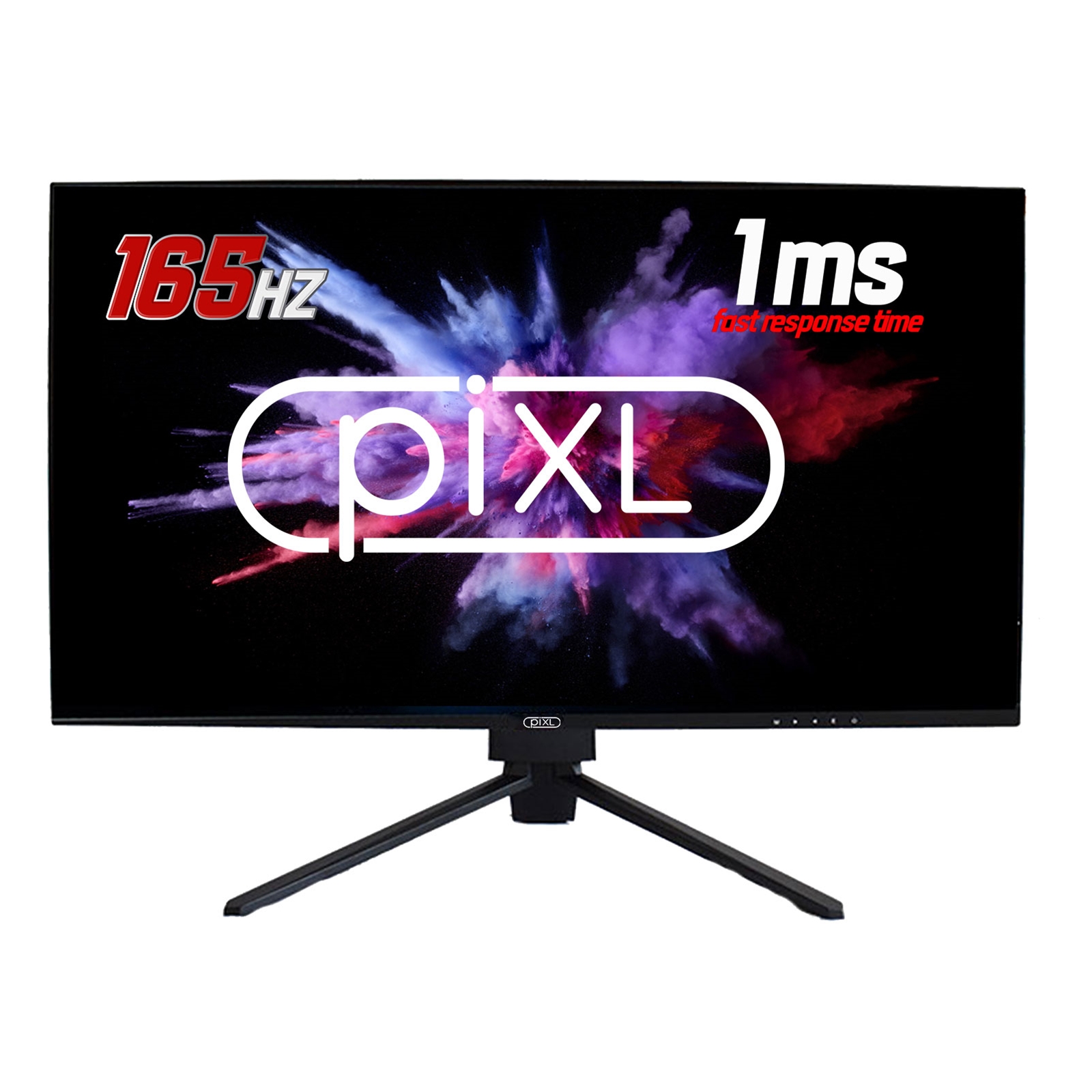 piXL CM27F10 27 Inch Frameless Gaming Monitor, Widescreen LCD Panel, Full HD 1920x1080, 1ms Response Time, 165Hz Refresh, Display Port / HDMI, 16.7 Million Colour Support, VESA Wall Mount, Black Finish - Image 3