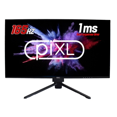 piXL CM27F10 27 Inch Frameless Gaming Monitor, Widescreen LCD Panel, Full HD 1920x1080, 1ms Response Time, 165Hz Refresh, Display Port / HDMI, 16.7 Million Colour Support, VESA Wall Mount, Black Finish - Image 2