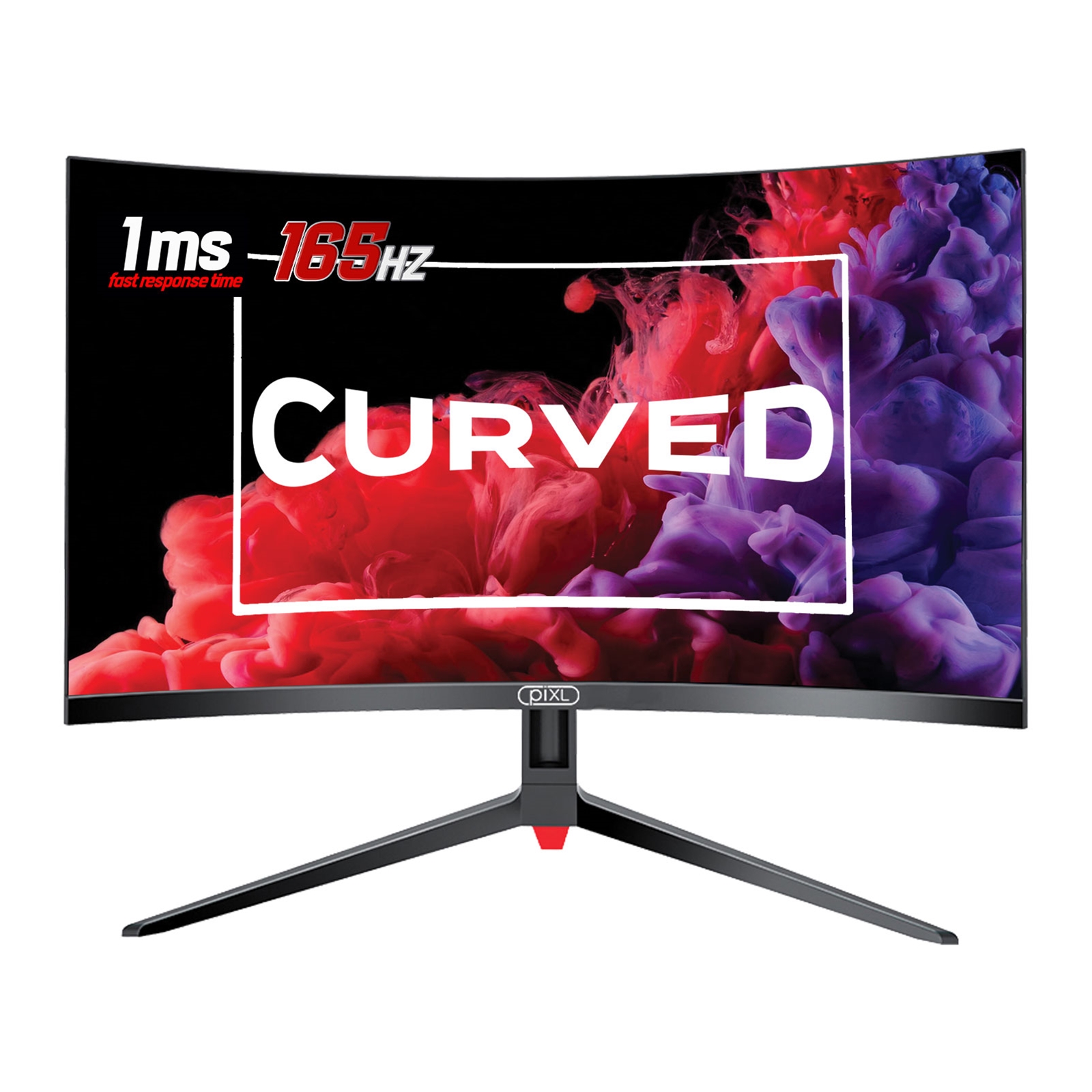piXL CM32GF5 32 Inch Curved Gaming Monitor, 144Hz/ 165Hz, 1ms Response Time, Frameless, Freesync, G-Sync, 1920 x 1080 Full HD, DisplayPort, HDMI, VESA Mount, Internal PSU, Black Finish - Image 3