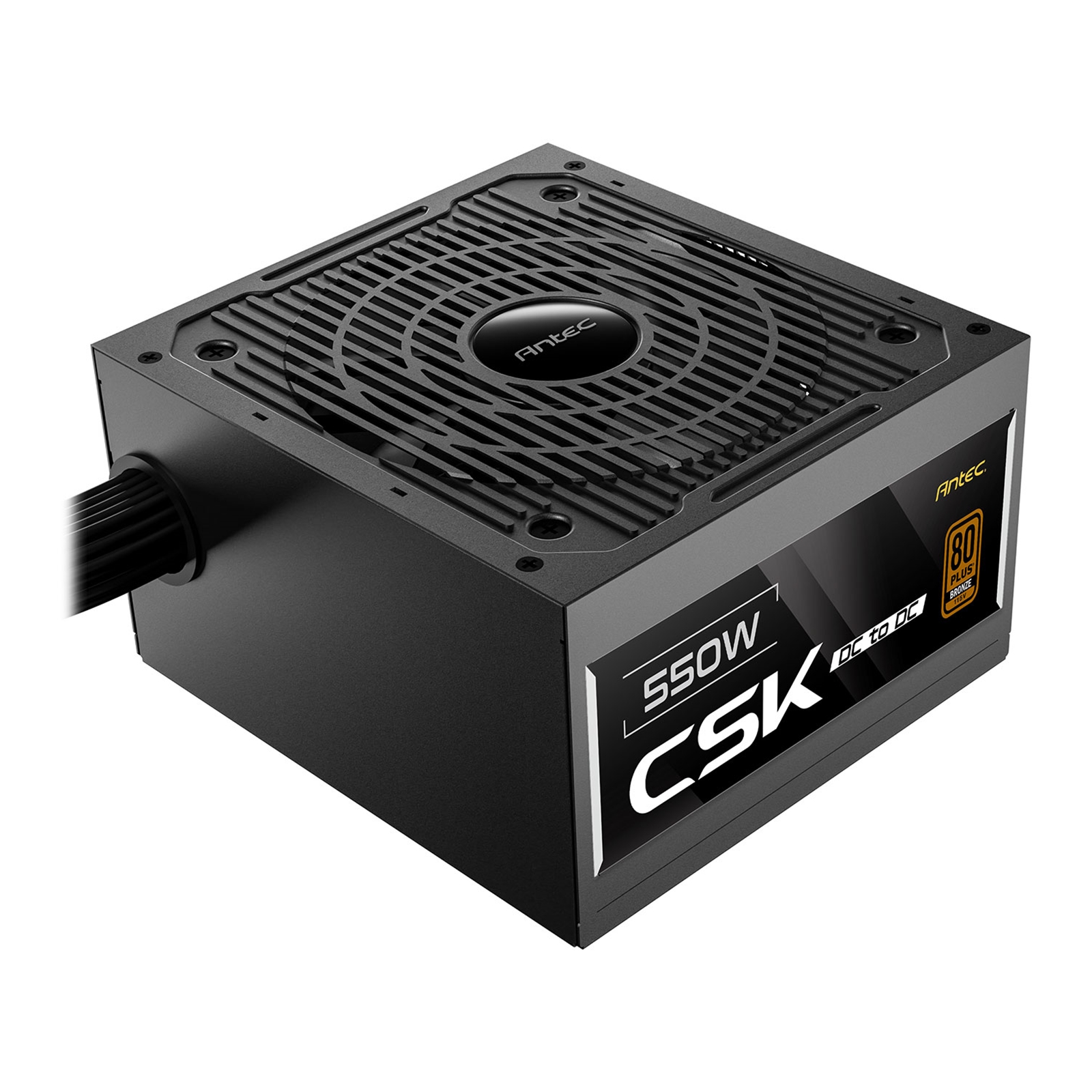 Antec CSK550DC 550W Power Supply, 80 Plus Bronze Certified, ATX 12V 2.52, Non-Modular, DC-to-DC, Flat Black Cables, 120mm Quiet Fan, UK Plug - Image 3