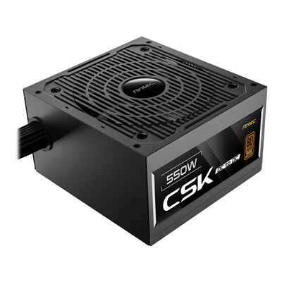 Antec CSK550DC 550W Power Supply, 80 Plus Bronze Certified, ATX 12V 2.52, Non-Modular, DC-to-DC, Flat Black Cables, 120mm Quiet Fan, UK Plug - Image 2