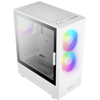 ANTEC NX410 Case, Gaming, White, Mid Tower, 1 x USB 3.0 / 2 x USB 2.0, Tempered Glass Side Window Panel, Addressable RGB LED Fans, ATX, Micro ATX, Mini-ITX - Image 4
