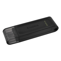 Kingston DT70/64GB DataTraveler 64GB USB Flash Drive, USB 3.2, USB-C, Gen1, 80MB/s, Clear Cap, Black, Retail. - Image 4