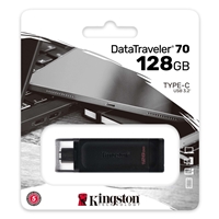 Kingston DT70/128GB DataTraveler 128GB USB Flash Drive, USB 3.2, USB-C, Gen1, 80MB/s, Cap Design, Black, Retail. - Image 5