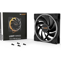 be quiet! Light Wings PWM High Speed Addressable RGB Fan, 140mm, 2200RPM, 4-Pin PWM Fan & 3-Pin ARGB Connectors, Black Frame, Black Blades, ARGB Lighting on Front & Rear - Image 7