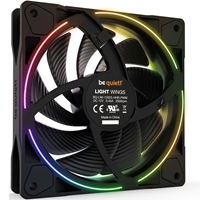 be quiet! Light Wings PWM High Speed Addressable RGB Fan Pack, 120mm, 2500RPM, 4-Pin PWM Fan & 3-Pin ARGB Connectors, Black Frame, Black Blades, ARGB Lighting on Front & Rear, Addressable RGB Hub Included - Image 6