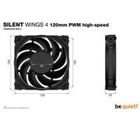 be quiet! Silent Wings 4 PWM High Speed Black Fan, 120mm, 2500RPM, 4-Pin PWM Fan Connector, Black Frame, Black Blades, Optimized Fan Blades for High End Performance, 2 Mounting Options - Image 7